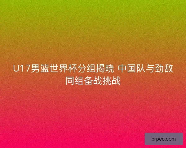 U17男篮世界杯分组揭晓 中国队与劲敌同组备战挑战